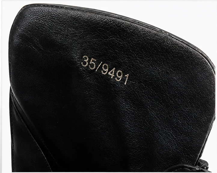 Botas altas Bruno Premi nuevas de cuero negro – Efecto cocodrilo – Talla 35 – photo 6